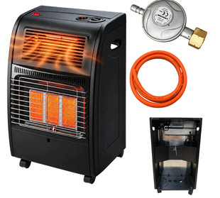 Газово-електричний обігрівач Ekspand 4200W + 1500W, шланг та редуктор в комплекті PG0242 фото