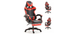 Геймерське крісло - чорно-червоне з підставкою для ніг 	5900779934191 фото 2